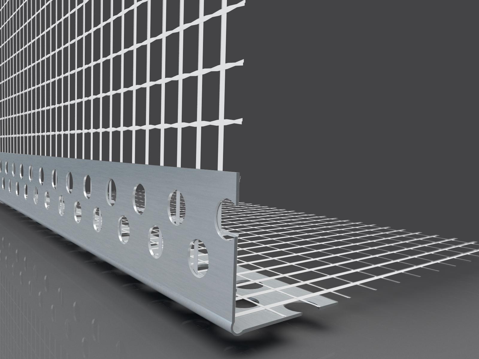 Profil rohový RPSV 100x100 AL omietací s nosom vnútorný 2,5m